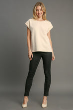 Load image into Gallery viewer, Umgee Boxy Cut Textured Top with Pearl Details in Cream
