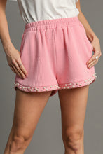 Load image into Gallery viewer, Umgee Textured Shorts with Pearl Details in Pink
