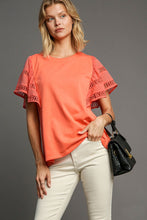 Load image into Gallery viewer, Umgee A-Line French Terry Knit Top in Coral
