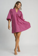 Load image into Gallery viewer, Umgee A-Line High Neck Floral Dress in Magenta
