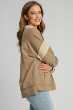 Load image into Gallery viewer, Umgee Mixed Color Block and Stripe Patterned Top in Mocha
