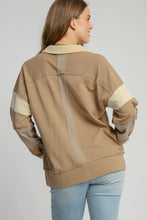 Load image into Gallery viewer, Umgee Mixed Color Block and Stripe Patterned Top in Mocha
