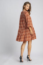 Load image into Gallery viewer, Umgee Swiss Dot Tiered Dress in Canyon Clay
