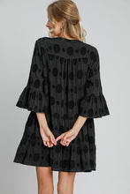 Load image into Gallery viewer, Umgee Swiss Dot Tiered Dress in Black
