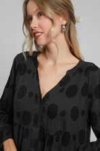 Load image into Gallery viewer, Umgee Swiss Dot Tiered Dress in Black
