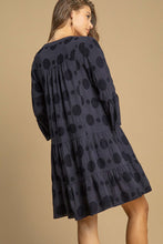 Load image into Gallery viewer, Umgee Swiss Dot Tiered Dress in Navy
