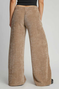 Umgee Soft Knit Solid Color Pants in Mocha