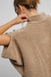 Umgee Soft Knit Solid Color Top in Mocha