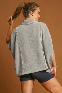 Umgee Soft Knit Solid Color Top in Light Grey