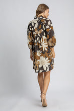 Load image into Gallery viewer, Umgee Lightweight Floral Print Dress in Camel Mix
