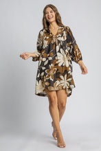 Load image into Gallery viewer, Umgee Lightweight Floral Print Dress in Camel Mix
