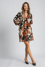 Load image into Gallery viewer, Umgee Lightweight Floral Print Dress in Rust Mix
