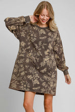 Load image into Gallery viewer, Umgee French Terry Mixed Print Dress in Ash Olive
