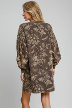 Load image into Gallery viewer, Umgee French Terry Mixed Print Dress in Ash Olive
