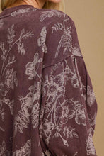 Load image into Gallery viewer, Umgee French Terry Mixed Print Dress in Plum
