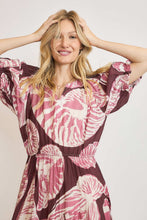 Load image into Gallery viewer, Umgee Floral Print Maxi Dress with Puff Sleeves in Plum/Mauve
