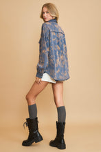 Load image into Gallery viewer, Umgee Floral Print French Terry Jacket in Denim
