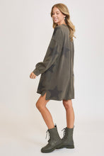 Load image into Gallery viewer, Umgee Solid Color Soft Knit Dress with Star Pattern in Charcoal
