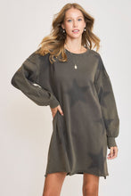 Load image into Gallery viewer, Umgee Solid Color Soft Knit Dress with Star Pattern in Charcoal
