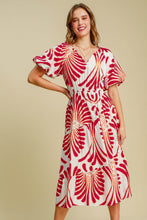 Load image into Gallery viewer, Umgee Large Abstract Print Midi Dress in Magenta
