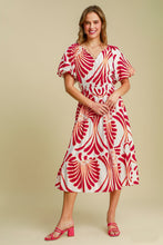 Load image into Gallery viewer, Umgee Large Abstract Print Midi Dress in Magenta
