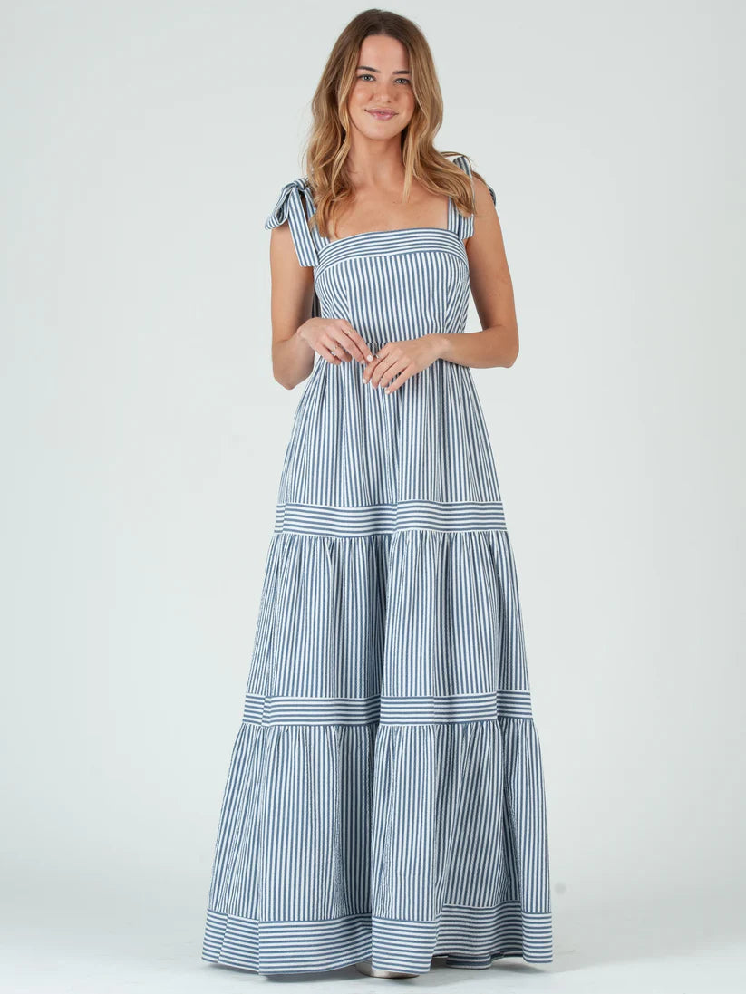 Lucca Couture CAPRI Stripe Maxi Dress in Navy