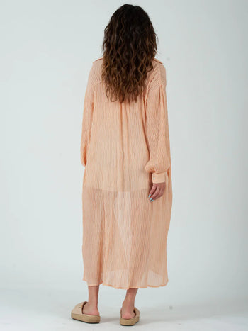 Lucca Couture LOLA Sheer Maxi Dress in Peachy Dress Lucca Couture   