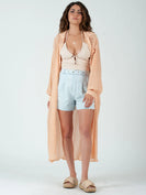 Lucca Couture LOLA Sheer Maxi Dress in Peachy Dress Lucca Couture   