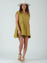 Load image into Gallery viewer, Lucca Couture GABRIELA Button Down Tunic Top in Avo Shirts &amp; Tops Lucca Couture   
