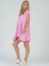 Load image into Gallery viewer, Lucca Couture GABRIELA Button Down Tunic Top in Pink Shirts &amp; Tops Lucca Couture   
