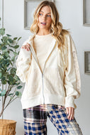 Oli & Hali Solid Color Open Twist Back Jacket in Cream Jacket Oli & Hali   