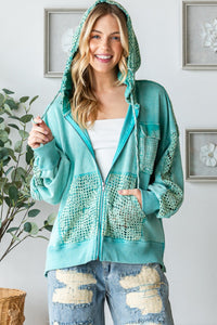 Oli & Hali Solid Color Open Twist Back Jacket in Mint Jacket Oli & Hali   