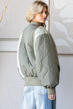 Load image into Gallery viewer, Oli &amp; Hali Quilted Patchwork Bomber Jacket in Sage
