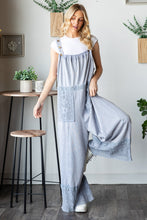 Load image into Gallery viewer, Oli &amp; Hali Terry Knit Overalls with Lace Details in Dolphin
