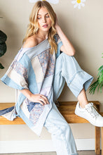 Load image into Gallery viewer, Oli &amp; Hali Mixed Print Square Top in Blue Combo Shirts &amp; Tops Oli &amp; Hali   
