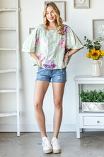Load image into Gallery viewer, Oli &amp; Hali Mixed Print Star Patchwork Top in Sage Shirts &amp; Tops Oli &amp; Hali   
