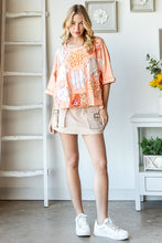 Load image into Gallery viewer, Oli &amp; Hali Mixed Print Star Patchwork Top in Apricot Shirts &amp; Tops Oli &amp; Hali   
