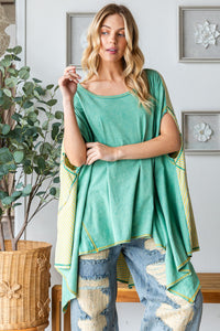 Oli & Hali Asymmetrical Hemline Top in Light Green Shirts & Tops Oli & Hali   