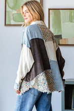 Load image into Gallery viewer, Oli &amp; Hali Mixed Print Button Down Top with Star Patches in Creme
