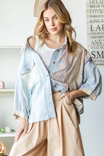 Load image into Gallery viewer, Oli &amp; Hali Patchwork Button Down Top in Blue Shirts &amp; Tops Oli &amp; Hali   
