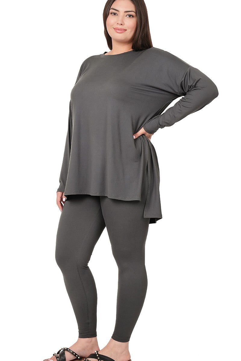 Zenana Outfitters Gray Long Sleeve Top Women's Large - $11