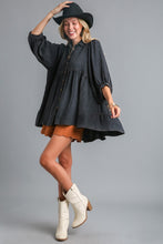 Load image into Gallery viewer, Umgee Snow Washed Tiered Top in Black  Umgee   
