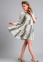 Load image into Gallery viewer, Umgee Mixed Print Tiered Dress in Black Mix Dresses Umgee   
