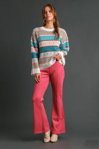 Umgee Aztec Print Pullover Sweater in Jade Sweaters Umgee   