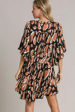 Load image into Gallery viewer, Umgee Animal Print Tiered Mini Dress in Black Dresses Umgee   
