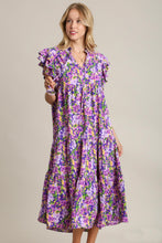 Load image into Gallery viewer, Umgee Floral Print A-Line Maxi Dress in Lavender ON ORDER Dresses Umgee   
