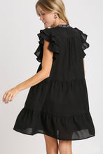 Load image into Gallery viewer, Umgee Embroidery Detailed Short A-Line Dress in Black Dress Umgee   
