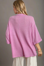 Load image into Gallery viewer, Umgee Waffle Knit Boxy Cut Top in Bubble Pink Shirts &amp; Tops Umgee   

