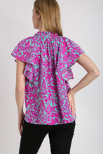 Load image into Gallery viewer, Umgee Two-Toned Abstract Print Top in Mint Shirts &amp; Tops Umgee   
