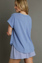 Load image into Gallery viewer, Umgee Stripped Color Block Top in Dusty Blue Shirts &amp; Tops Umgee   
